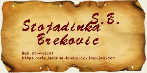 Stojadinka Breković vizit kartica